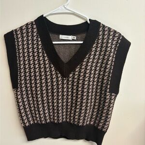 Vero Moda Black and Brown V-Neck Sweater Vest